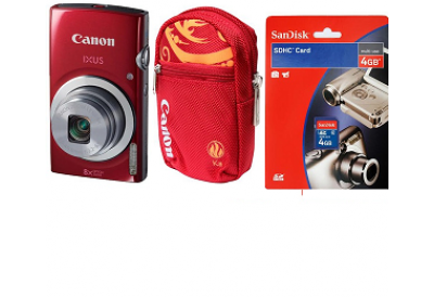 Canon IXUS 145 Red / Canon KA Bag / SANDisk 4GB SD Card